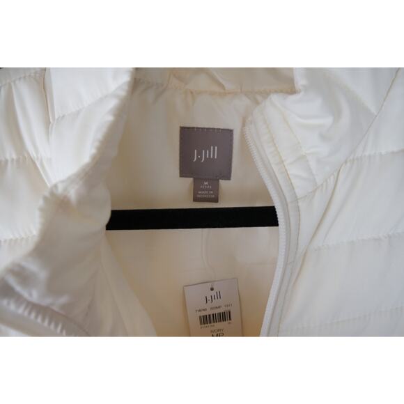 NWT J.Jill Ivory Cream Down Nano Puffer Vest Womens Medium Petite - Picture 5 of 5